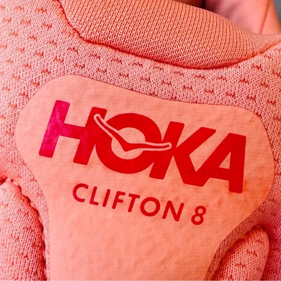 Hoka Women's ONE ONE Clifton 8 Running Shoe in Cantaloupe/Silver Peony Size 9.5 - Picture 11 of 15